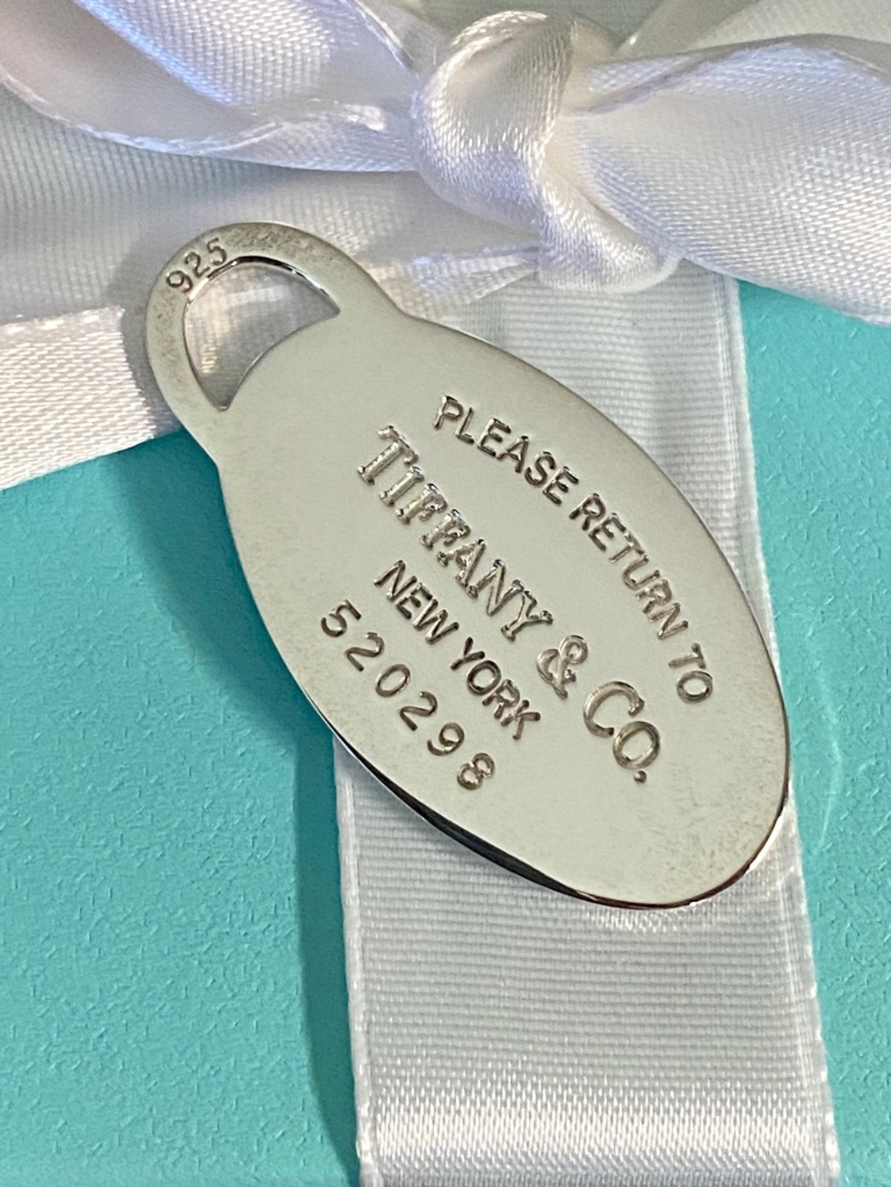 Tiffany & Co. Return to Tiffany Oval Tag 925 Sterling Silver Numbered NEW RARE
